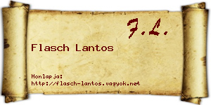 Flasch Lantos névjegykártya